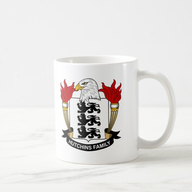 Hutchins Family Crest Coffee Mug (Right)