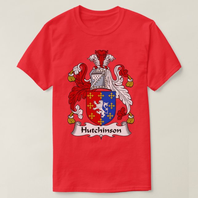 Hutchinson Coat of Arms Family Crest  T-Shirt (Design Front)