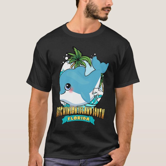 HUTCHINSON ISLAND SOUTH FLORIDA Cute Baby Dolphin  T-Shirt (Front)