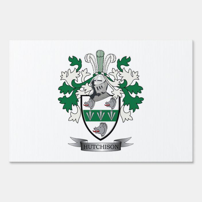 hutchison-family-crest-coat-of-arms-garden-sign-zazzle-co-uk