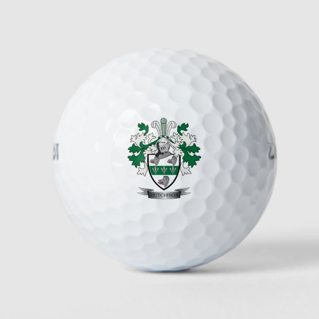 Hutchison Family Crest Coat of Arms Golf Balls (Front)