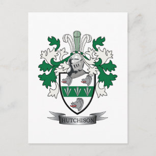Hutchison Family Crest Coat of Arms Postcard