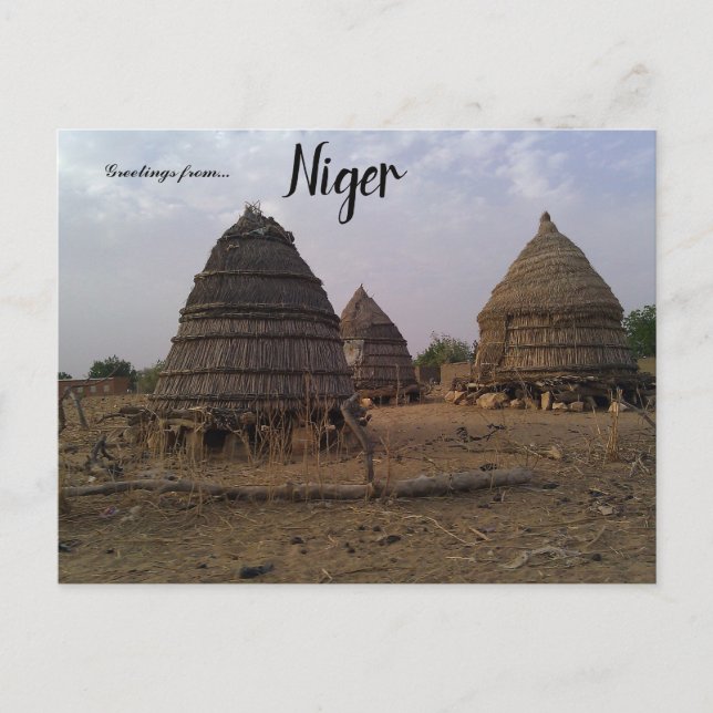 Huts in Niamey Niger Postcard (Front)