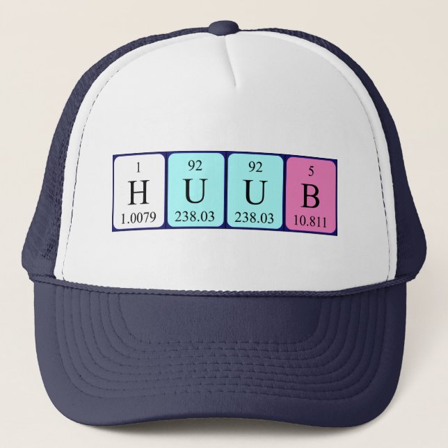 Huub periodic table name hat (Front)