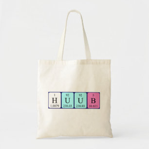 Huub periodic table name tote bag