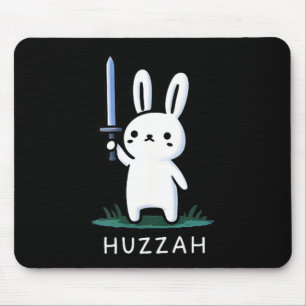 Huzzah Bunny Knight Funny Sword Graphic Art Mouse Mat
