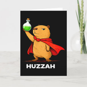 Huzzah capybara alchemist funny potion meme novelt card