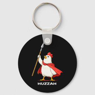 Huzzah Chicken Guard Funny Spear Meme Novelty Humo Key Ring