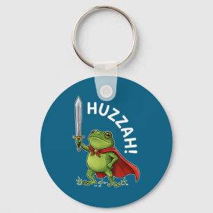 Huzzah Frog Knight Funny Sword Meme Frog Quote Men Key Ring