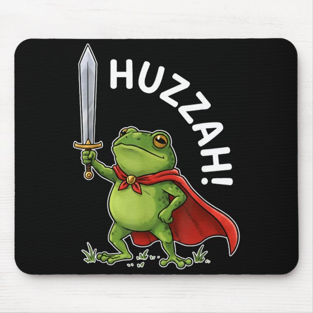 Huzzah Frog Knight Funny Sword Meme Frog Quote Men Mouse Mat (Front)