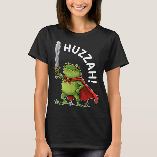 Huzzah Frog Knight Funny Sword Meme Frog Quote Men T-Shirt (Front)