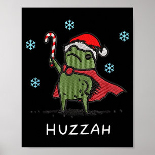 Huzzah Frog Knight Funny Sword Meme Quote Christma Poster