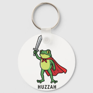Huzzah Frog Knight Funny Sword Meme Quote   Key Ring