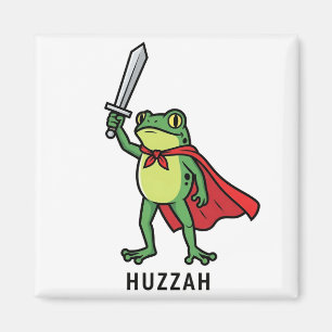 Huzzah Frog Knight Funny Sword Meme Quote   Magnet