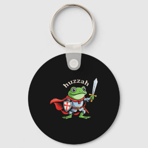 Huzzah Frog Knight Funny Sword Meme Quote Medieval Key Ring
