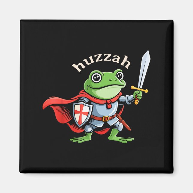 Huzzah Frog Knight Funny Sword Meme Quote Medieval Magnet (Front)