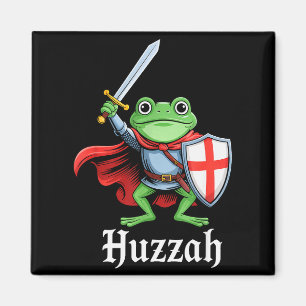 Huzzah Frog Knight Funny Sword Meme Quote Medieval Magnet