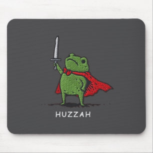 Huzzah Frog Knight Funny Sword Meme Quote Mouse Mat