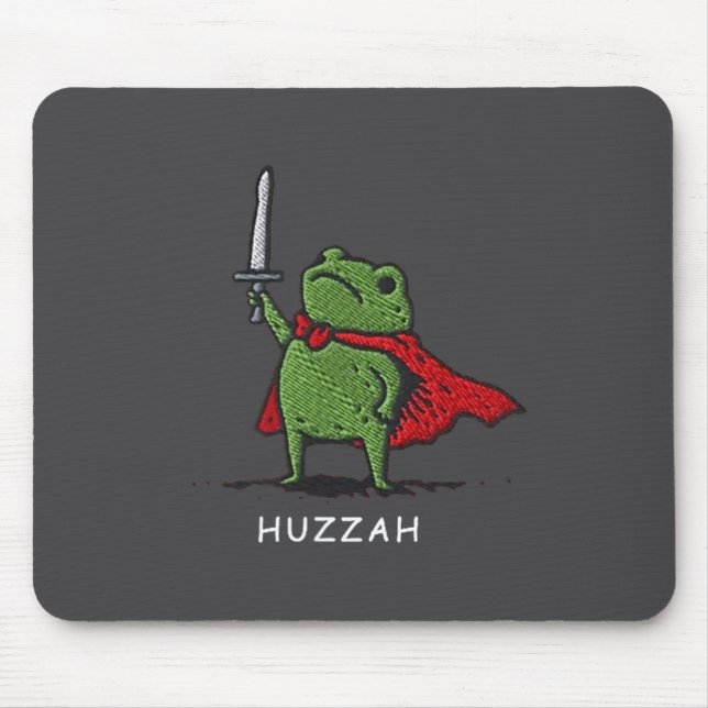 Huzzah Frog Knight Funny Sword Meme Quote  Mouse Mat (Front)