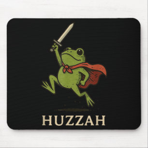 Huzzah Frog Knight Funny Sword Meme Quote  Mouse Mat