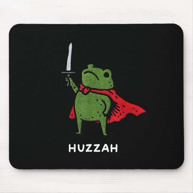 Huzzah Frog Knight Funny Sword Meme Quote  Mouse Mat (Front)