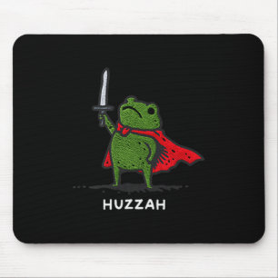 Huzzah Frog Knight Funny Sword Meme Quote Mouse Mat