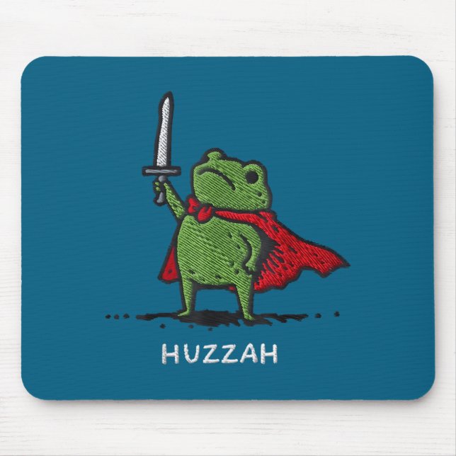 Huzzah Frog Knight Sword Meme Illustration Mouse Mat (Front)