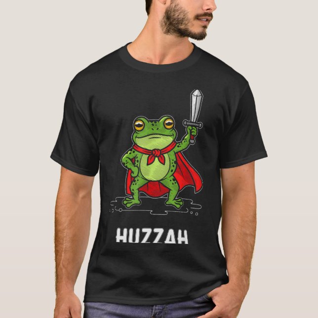 Huzzah Frog  T-Shirt (Front)