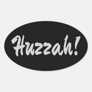Huzzah! hurrah oval sticker
