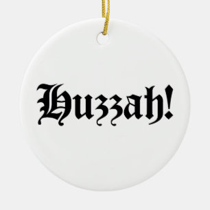 Huzzah! {Mediaeval Typography} Ceramic Tree Decoration
