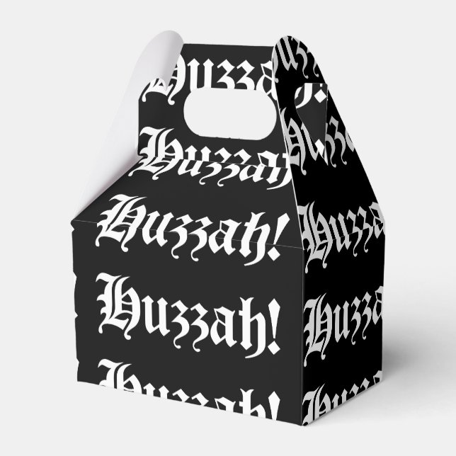 Huzzah! {Mediaeval Typography} Favour Box (Front Side)