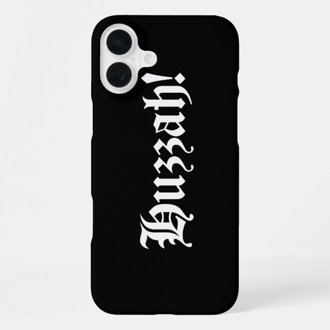 Huzzah! {Mediaeval Typography} iPhone Case (Back)