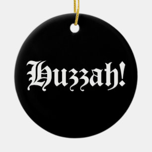 Huzzah! {Medieval Typography} Ping Pong Ball Ceramic Tree Decoration