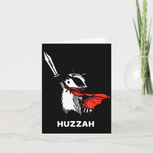 Huzzah Raccoon Knight Funny Sword Meme Quote  Card