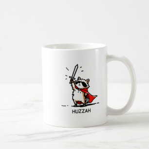 Huzzah Raccoon Knight Funny Sword Meme Quote  Coffee Mug