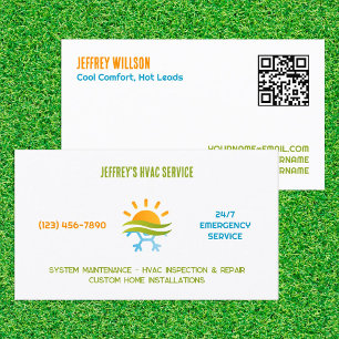 HVAC Air Conditioning Custom QR Business Card