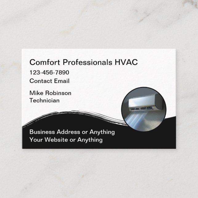 HVAC Air Conditioning Service Business Card (Front)