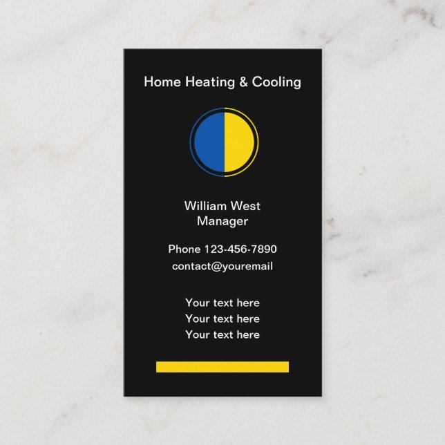 HVAC Air Conditioning Services Business Card (Front)