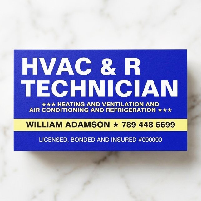 HVAC And Refrigeration Services | Technician Business Card (CLIMATE CONTROL & THERMAL SYSTEMS EXPERT)