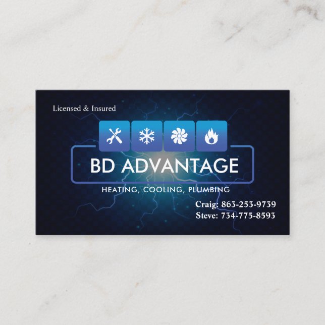 HVAC Business Cards (Front)