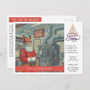 HVAC Christmas Greeting Postcard