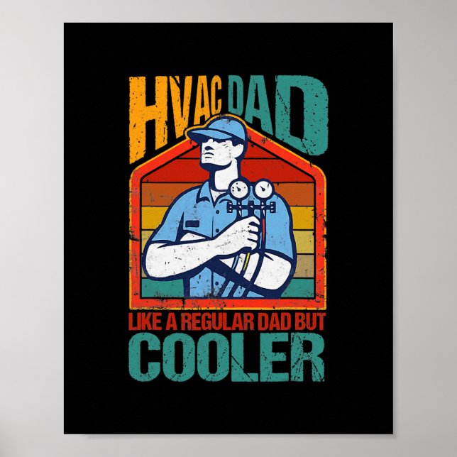 HVAC Dad But Cooler Funny HVAC Technician Father Poster (Front)