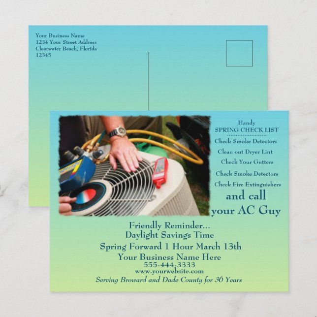 HVAC Daylight Savings Postcard (Front/Back)