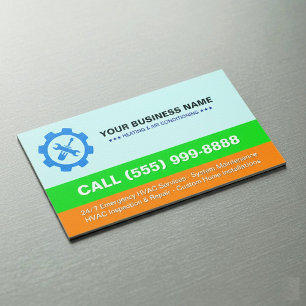 HVAC Heating Air Conditioning   Professional Logo  Magnetic Business Card