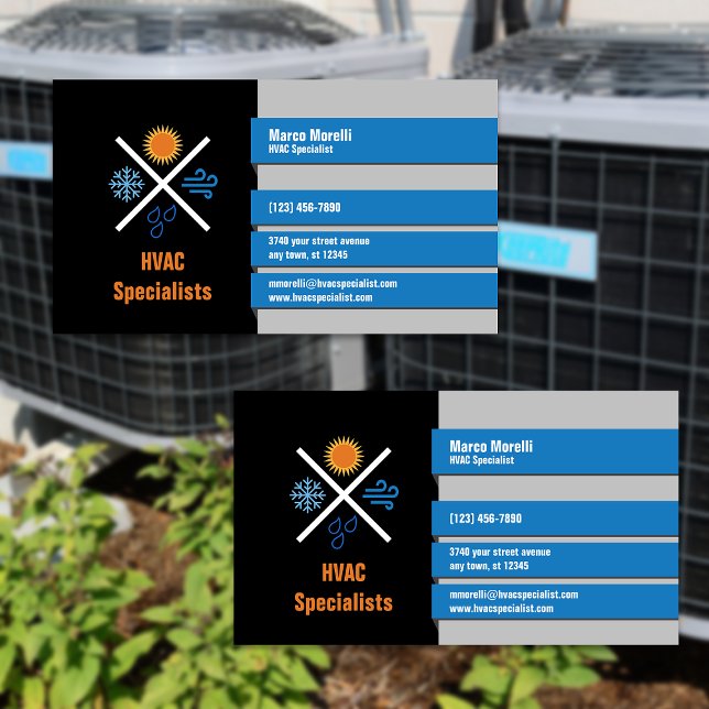 HVAC Heating and Cooling Specialists Business Card (Creator Uploaded)