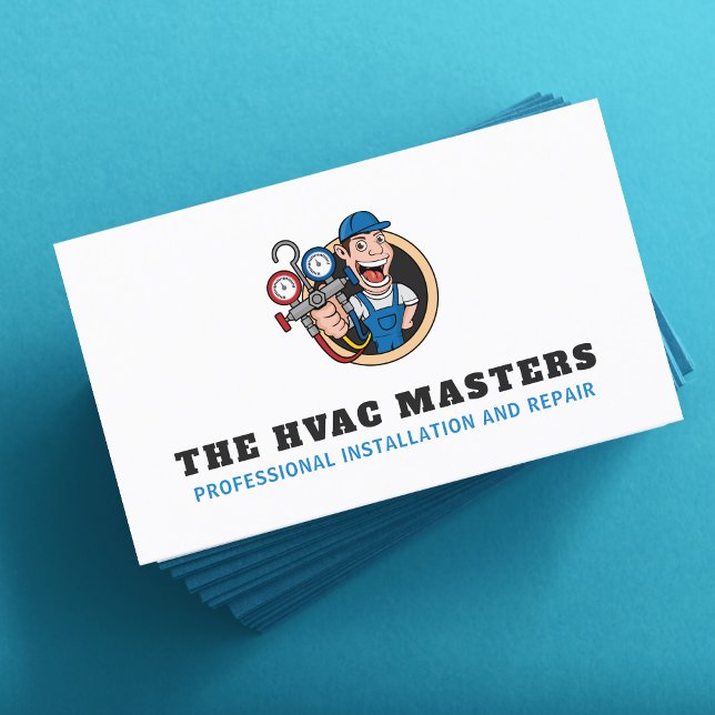 HVAC Heating Cooling AC Heat Service Business Card (Creator Uploaded)