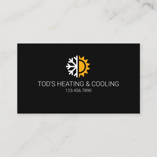 HVAC Heating & Cooling , Air Conditioning Business Card (Front)