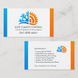 HVAC Heating & Cooling Air Conditioning Business Card
