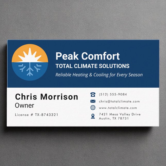 HVAC Heating Cooling Professional Service Business Card (Creator Uploaded)