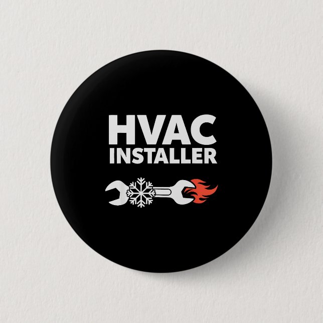 Hvac Installer Funny Hvac Tech Technician Father D 6 Cm Round Badge (Front)